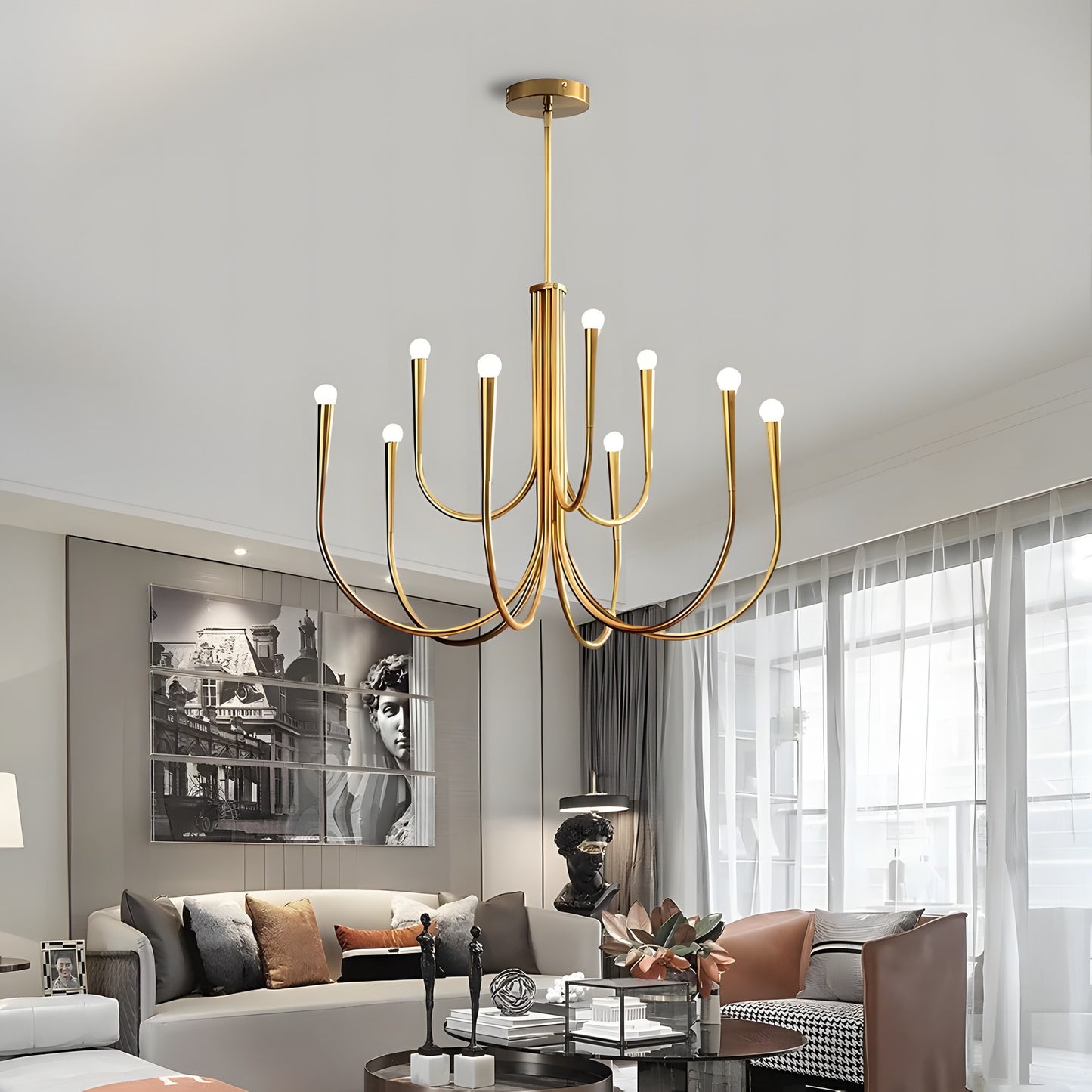 Luren Light Luxury Candle Iron Branch Chandelier