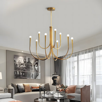 Luren Light Luxury Candle Iron Branch Chandelier