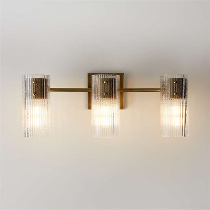 Joanna Modern 2/3 Light Ribbed Fluted Glass Wall Light