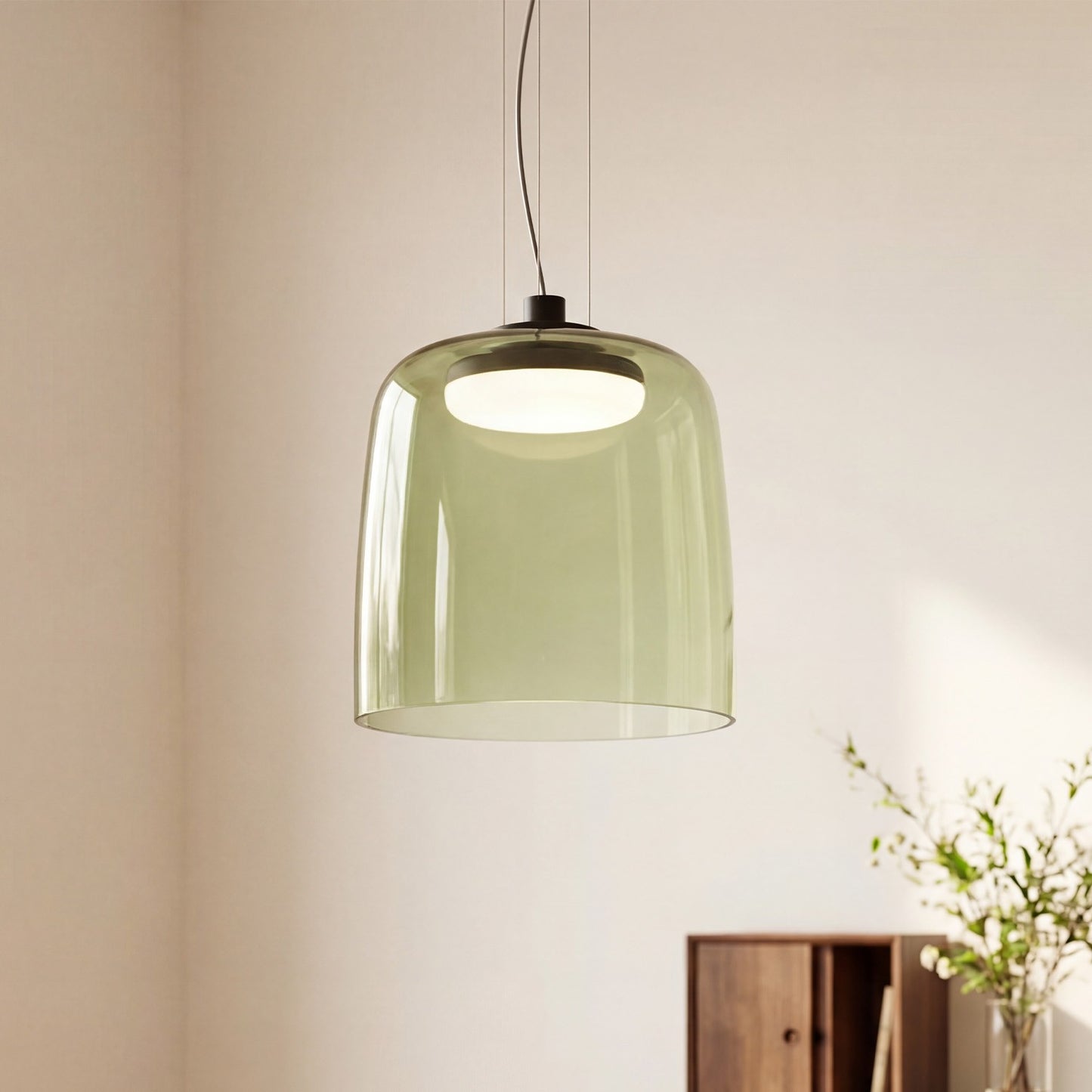 Zaire Bowl Shaped Layer Stained Glass Pendant Light