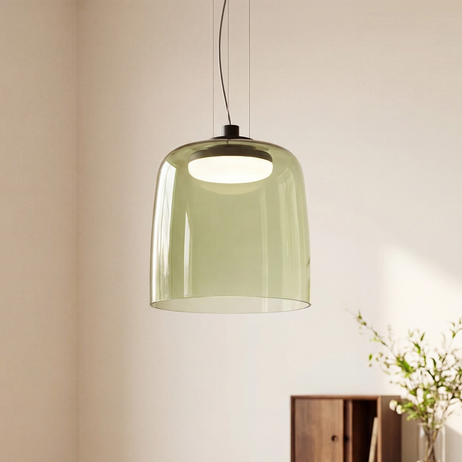 Zaire Bowl Shaped Layer Stained Glass Pendant Light