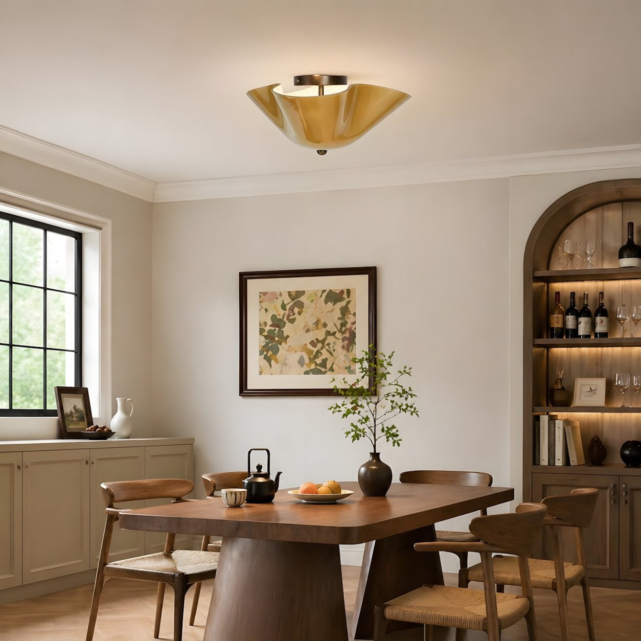 Esmay Modern Wavy Glass Fazzo Flush Mount Ceiling Light