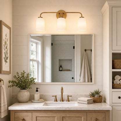 Bransen Modern Milk Glass 2/3-Light Vanity Wall Sconce