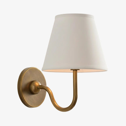 Stefania Rustic White Pleated Fabric Shade Sconce