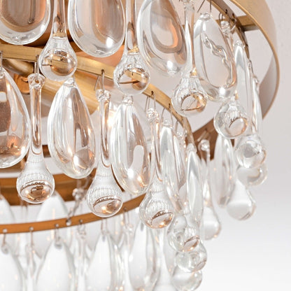 Thalassa Glass Teardrops Crystal Flush Mount Light