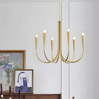 Luren Light Luxury Candle Iron Branch Chandelier