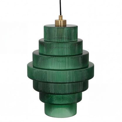 Kaelyn Bottle Shade Stained Striped Glass Pendant Light