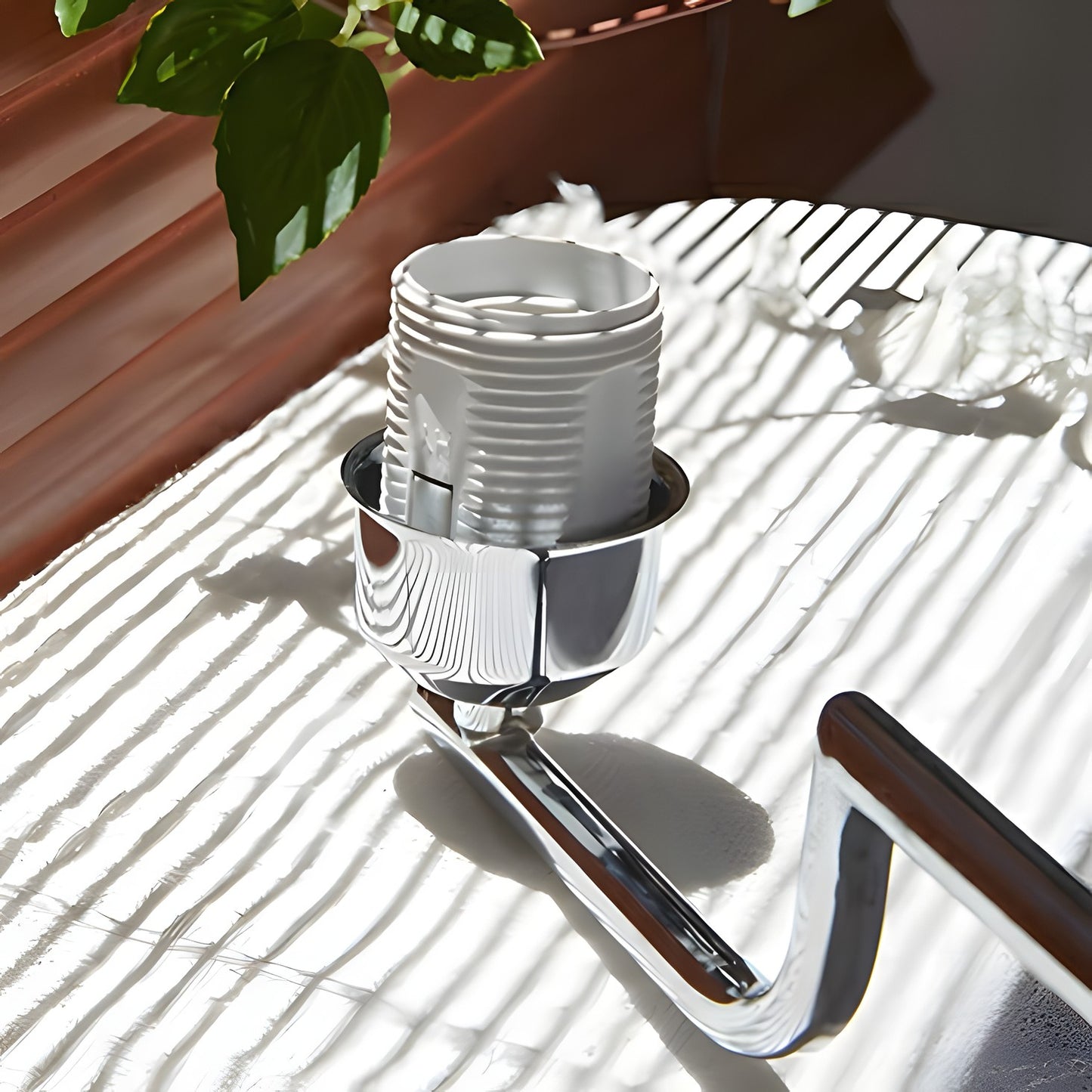 Shadella Modern Cream Glass Bauhaus Chandelier