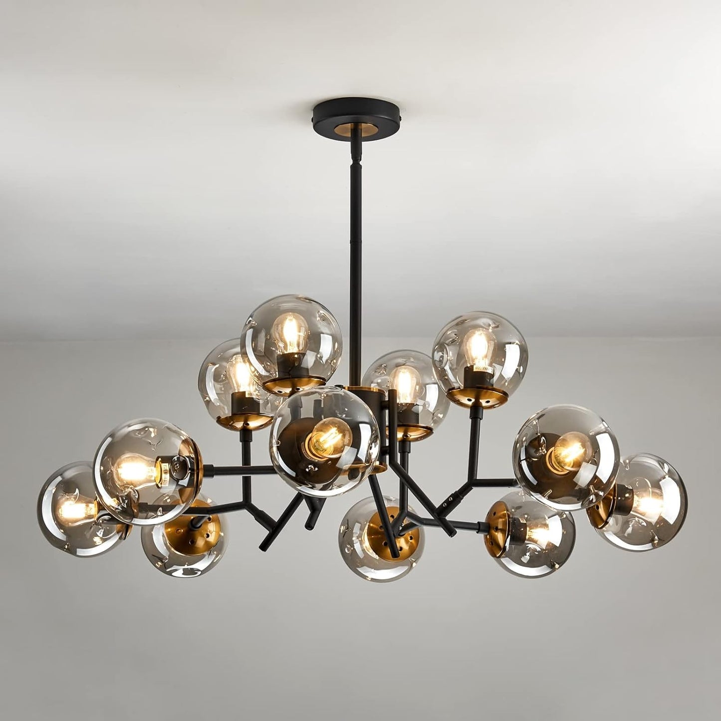 Breckett Modern Smoky Gray Glass Sputnik Chandelier