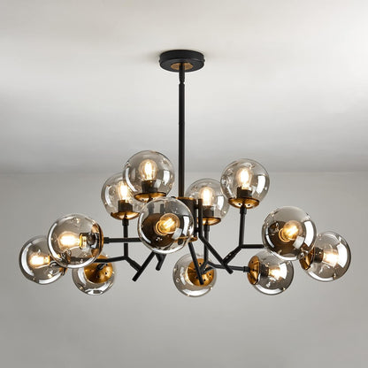 Breckett Modern Smoky Gray Glass Sputnik Chandelier