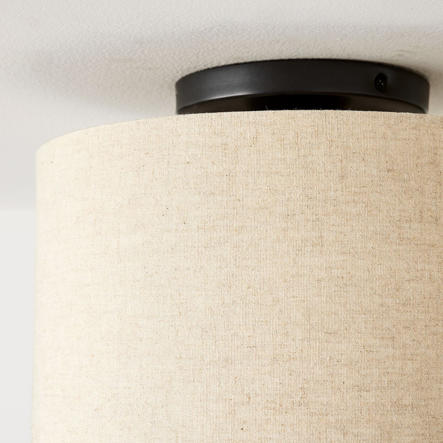 Joram White Linen Drum Ceiling Light