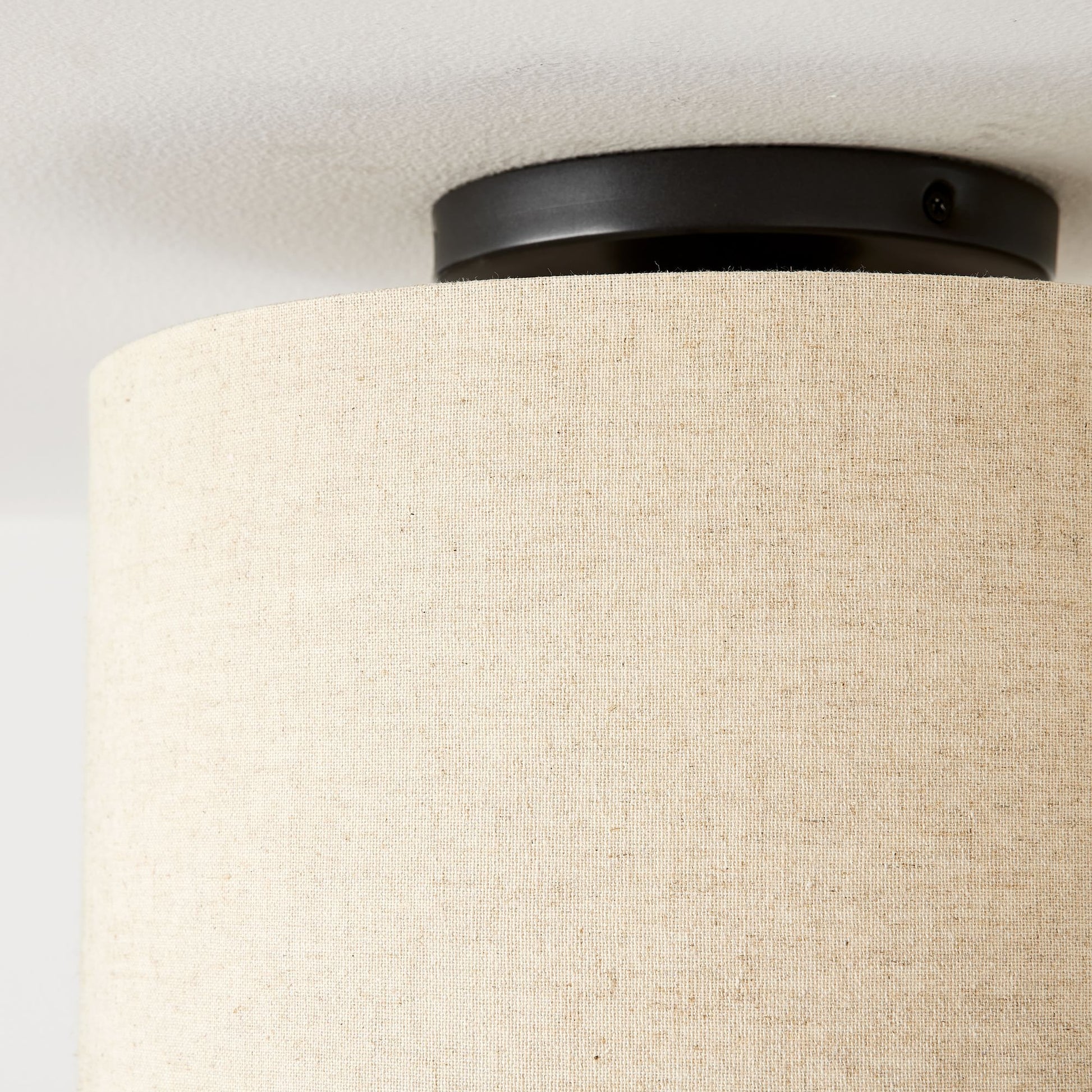 Joram White Linen Drum Ceiling Light
