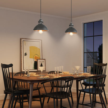 Hendon Industrial Matte Black Wrought Iron Dome Pendant Light