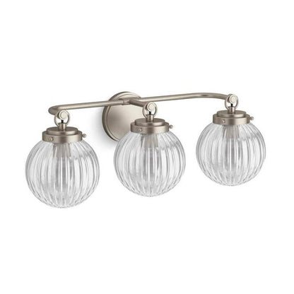 Briar Rustic Cooper Ribbed Glass Globe Sconce