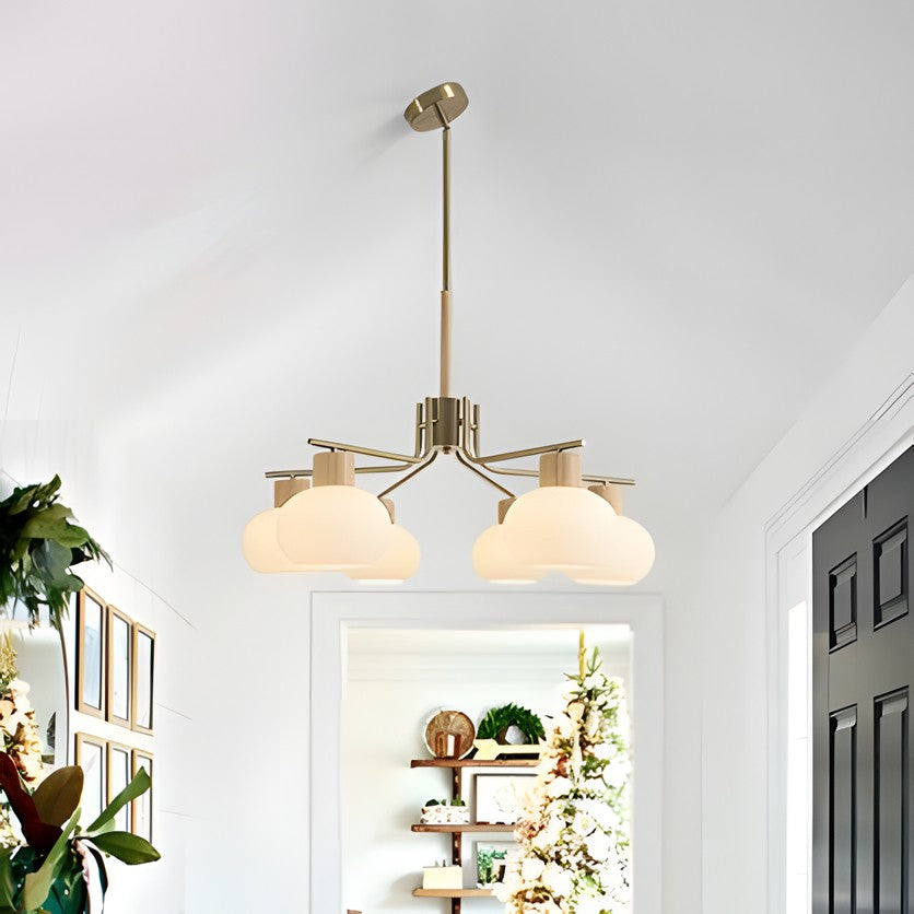 Jesper Gold Modern Frosted Glass Chandelier