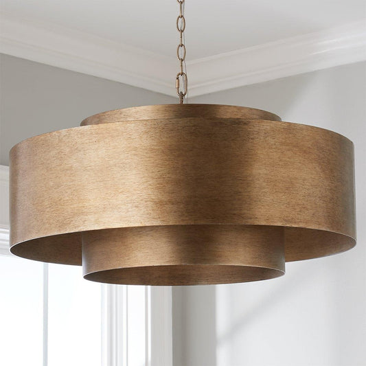 Aurelius Brushed Texture Metal Double Drum Chandelier