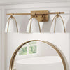 Glyntor 3 Light Metal White Cage Bathroom Vanity Light