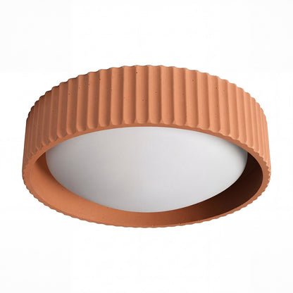 Arnold ‎Minimalist Round Led Fluted Concrete Ceiling Light