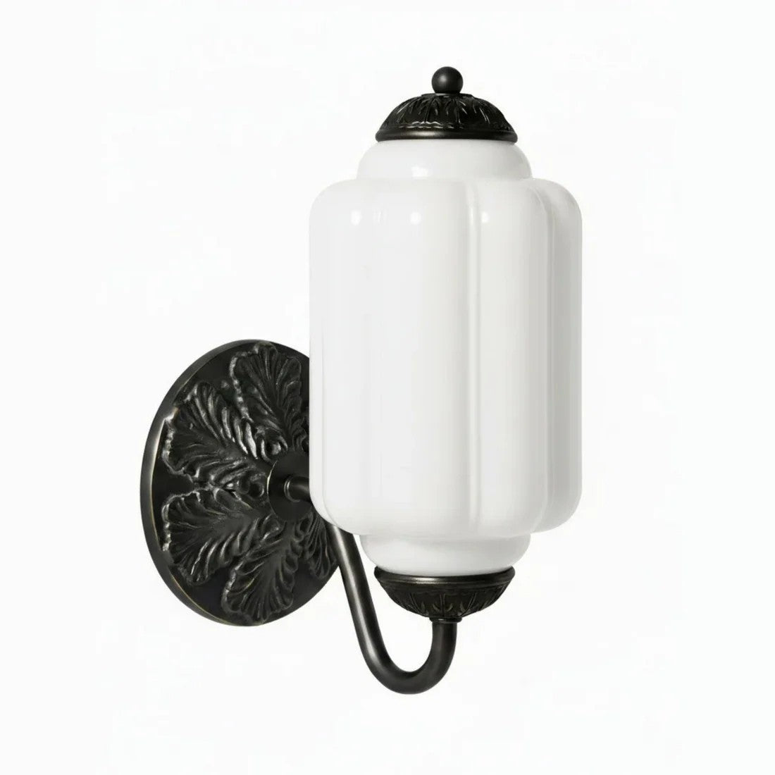 Vintage Elegant Milk Glass Eloise Wall Sconce - Retro Accent Lighting for Bathroom\Bedroom\Hallway