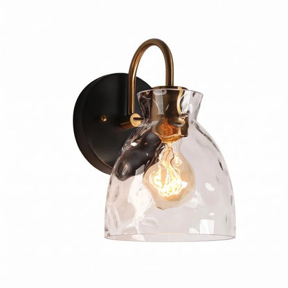 Brant Modern Hammered Glass Dome Vanity Wall Light