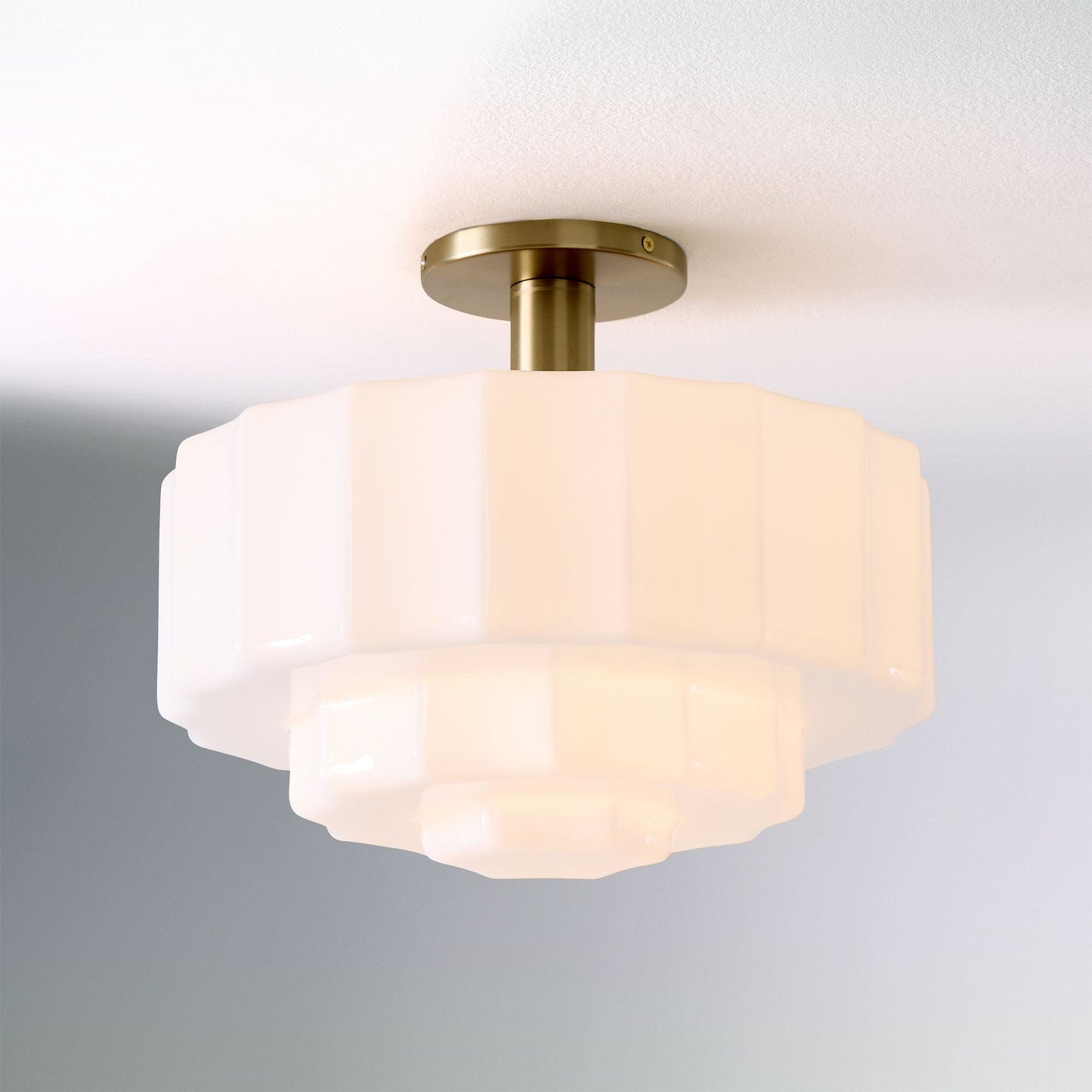 Ellis Retro Milk White Glass Ceiling Light