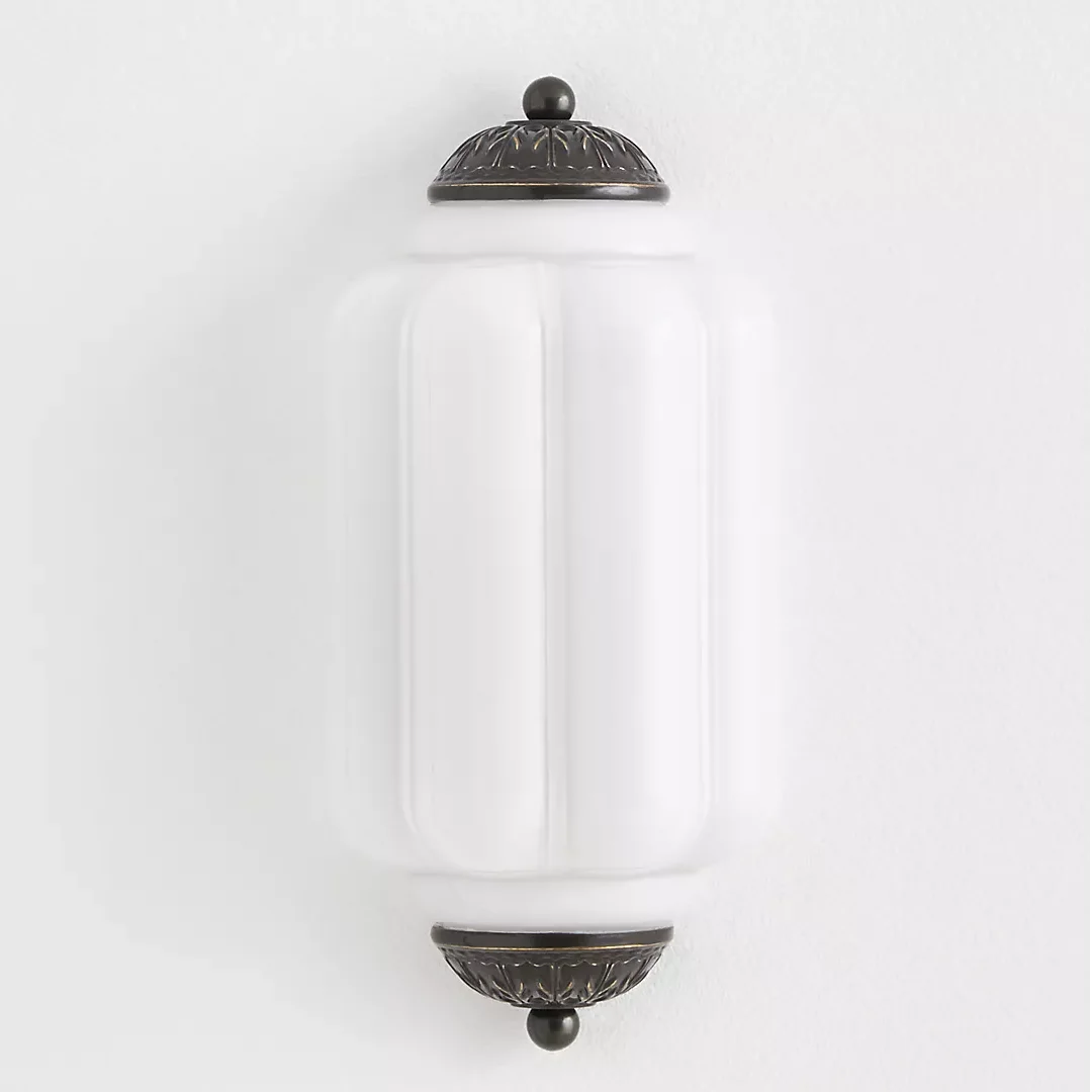 Vintage Elegant Milk Glass Eloise Wall Sconce - Retro Accent Lighting for Bathroom\Bedroom\Hallway