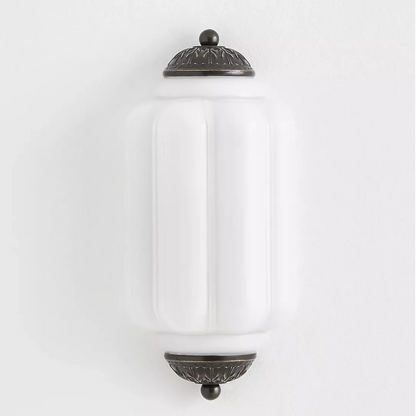 Vintage Elegant Milk Glass Eloise Wall Sconce - Retro Accent Lighting for Bathroom\Bedroom\Hallway