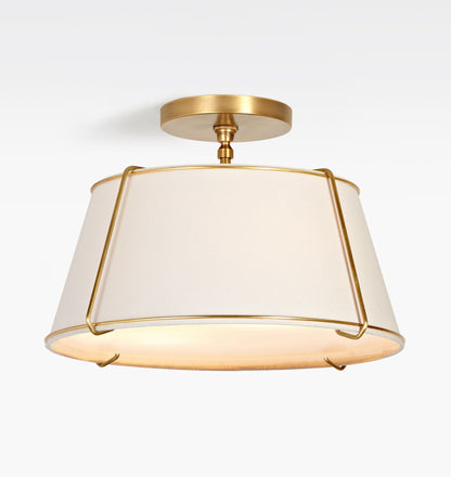 Hesperia Fabric Drum Shade Semi Flush Mount