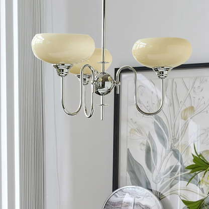 Luna Cream White Bubble Glass Chandelier