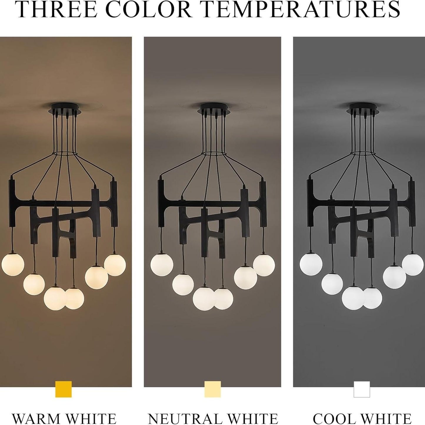 Astraea Farmhouse Wooden Branch Milk Glass Globe Chandelier
