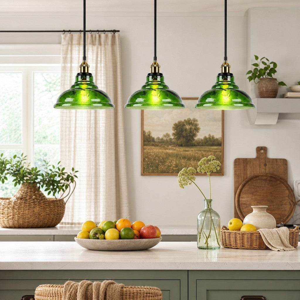 Benjin Modern Colorful Trumpet Glass Pendant Light