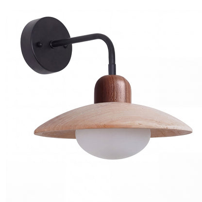 Habakkuk Farmhouse Disc Travertine Wall Sconce