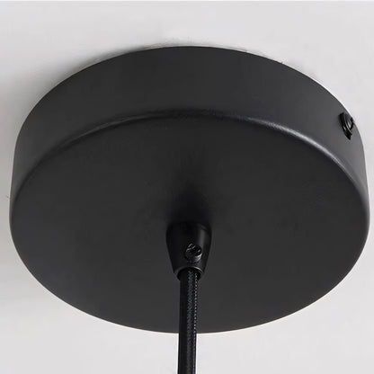 Zarek ‎Minimalist Walnut Wrought Iron Bowl Shaped Pendant Light