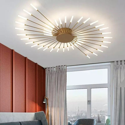 Pranika Modern Sputnik LED Fireworks Semi Flush Mount Ceiling Light