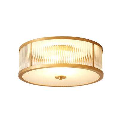 Lavra Brass Round Frosted Glass Ceiling Light