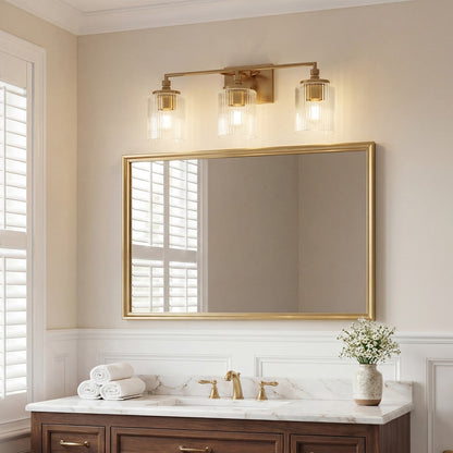 Cerys Modern 3-Light Ribbed Glass Cylinder Sconce