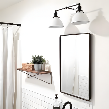 Amelia Farmhouse White Metal Dome Sconce