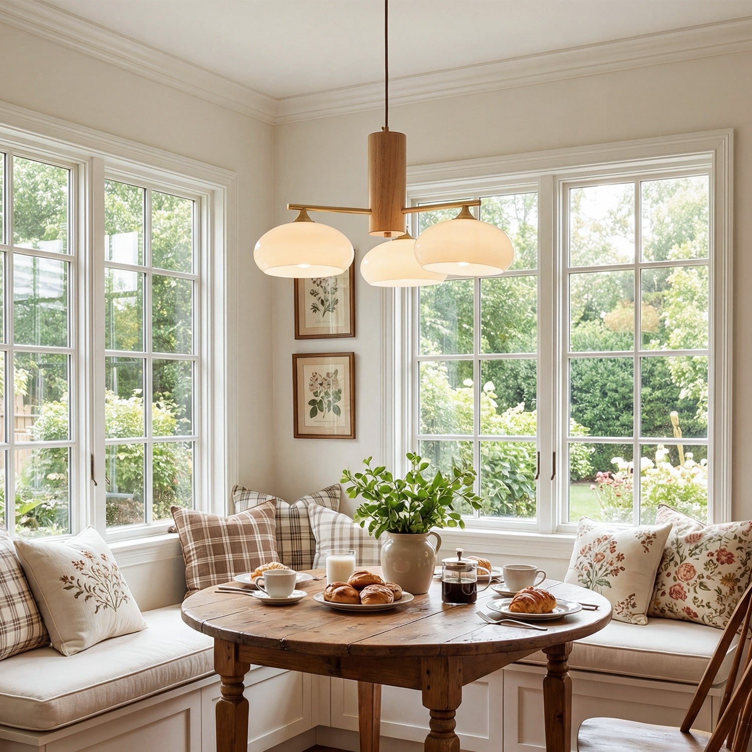 Xanthea Elliptical Persimmon Milk Glass Chandelier