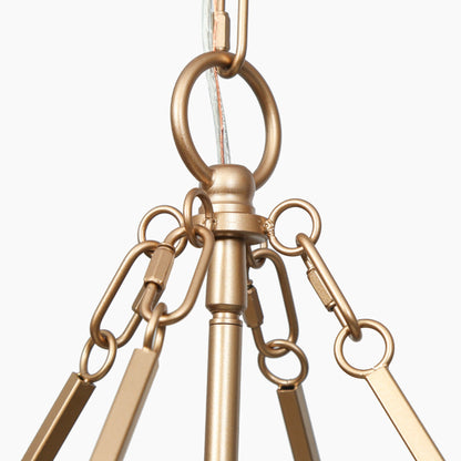 Vornix Modern 4 Light Gold Textured Glass Drum Pendant Light