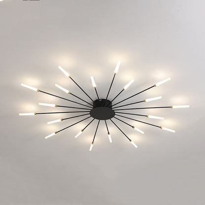Pranika Modern Sputnik LED Fireworks Semi Flush Mount Ceiling Light