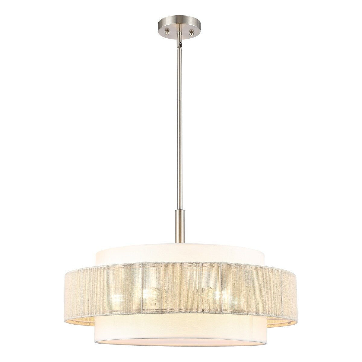 Tim Scandinavian Tiered Fabric Drum Chandelier