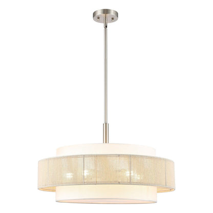 Tim Scandinavian Tiered Fabric Drum Chandelier