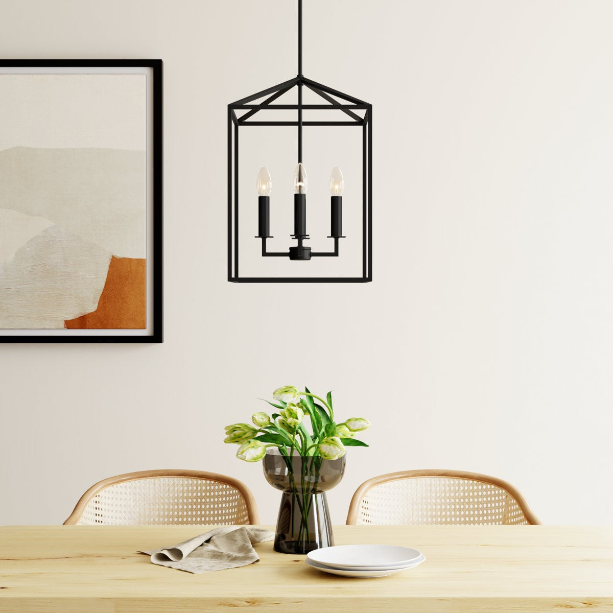 Marie Farmhouse Metal Lantern Pendant Light