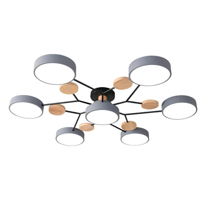 Phelith Scandinavian Round Molecule Branch Led Ceiling Light