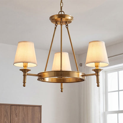 Yasmin Antique Brass Wagon Wheel Chandelier