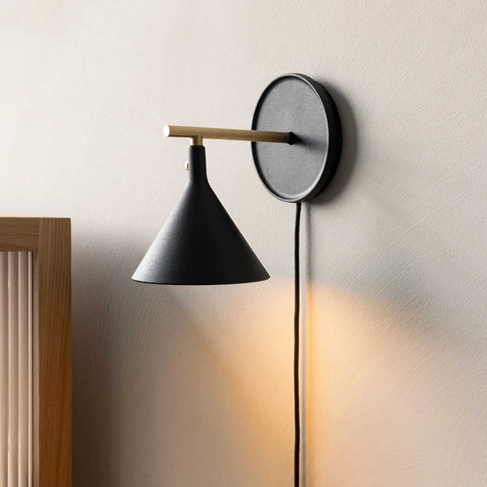 Anoushka ‎Minimalist Black Cast Wall Sconce