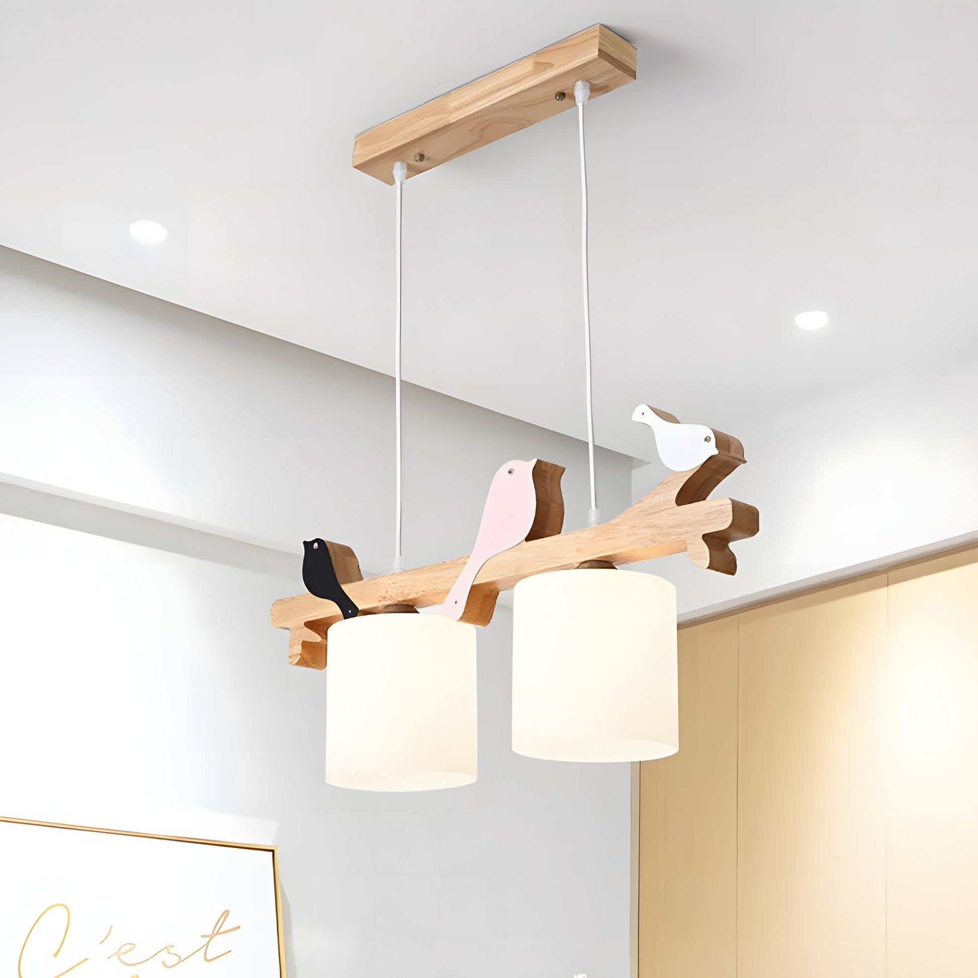 Bird Wooden Chandelier