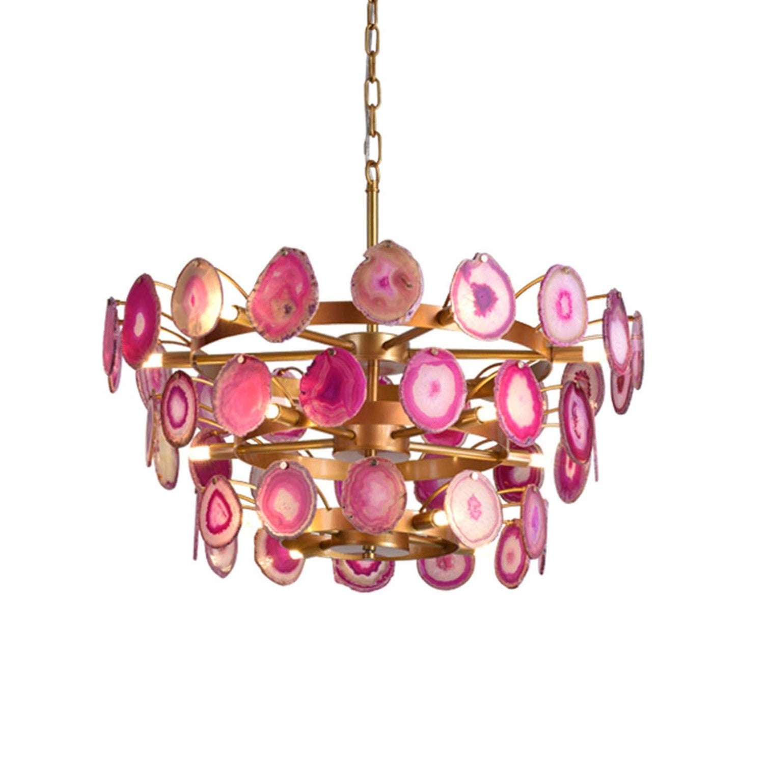Gideon Slice Agate Tower Chandelier