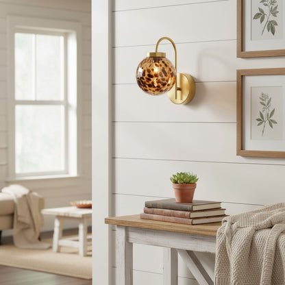 Ondrea Modern Rechargeable Ribbed Glass Globe Sconce