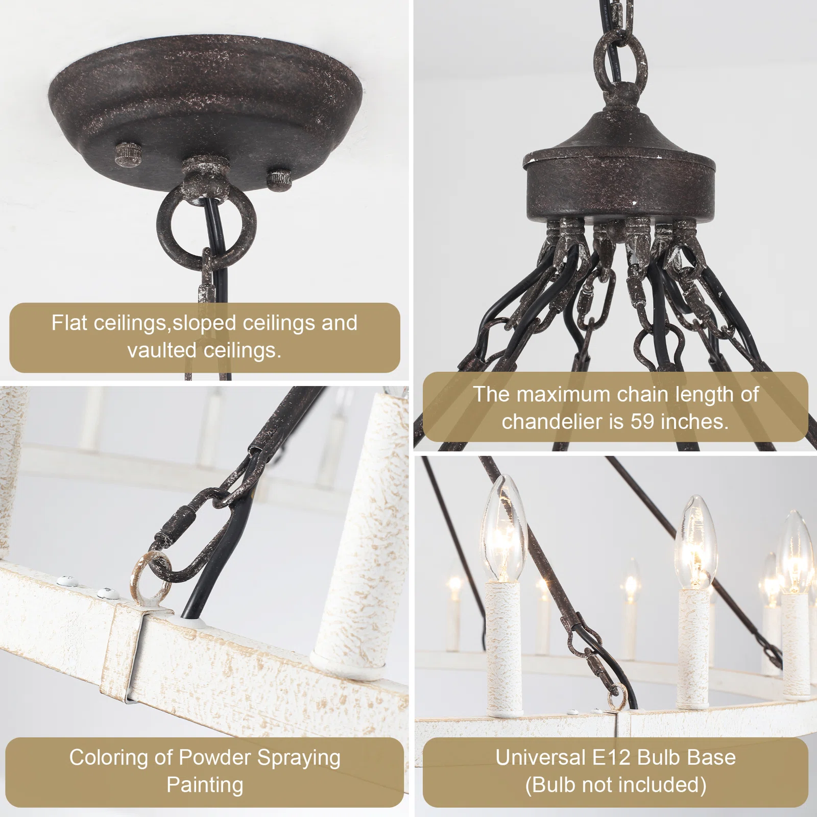 Raeth Farmhouse 24 Lights Wagon Wheel Candle Style Chandelier